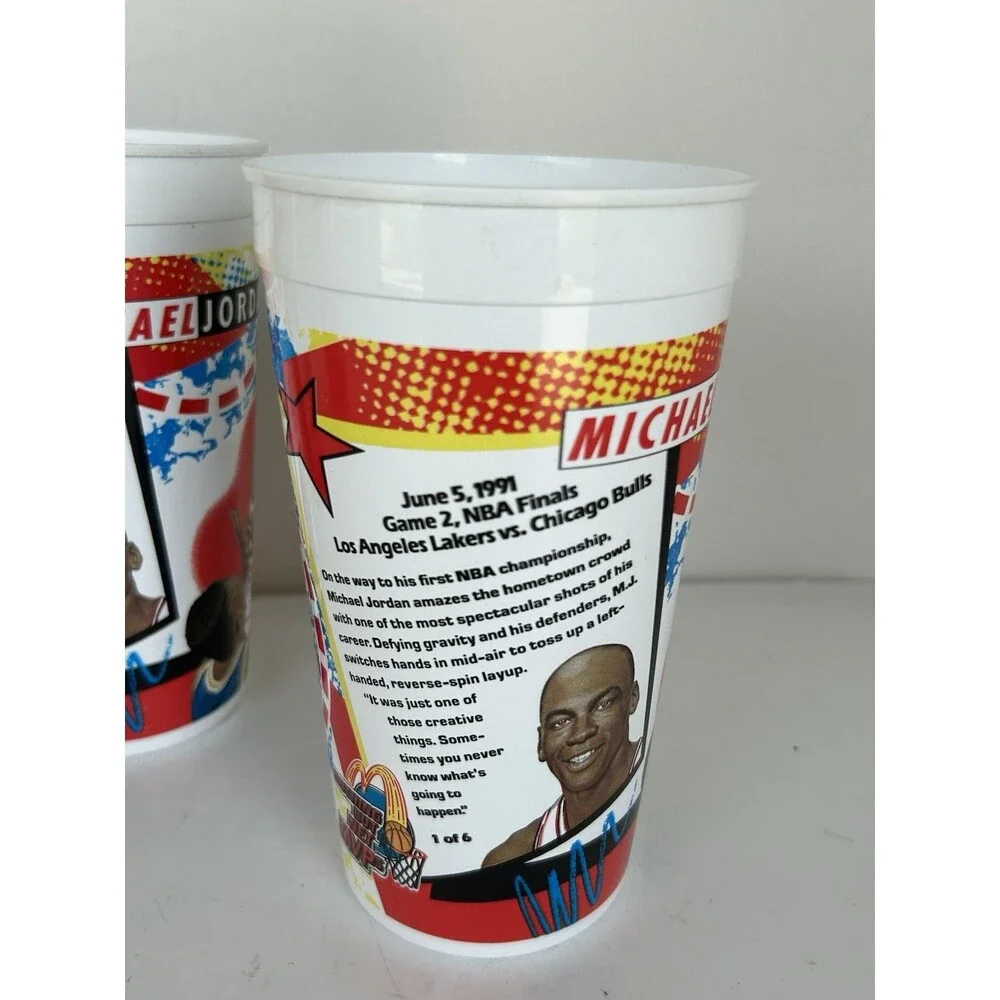 Lot of 4 NOS 1993-94 McDonald’s Michael Jordan NBA Highlight Cups #1 of 6